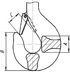 Крюк крана: размеры A, B, C