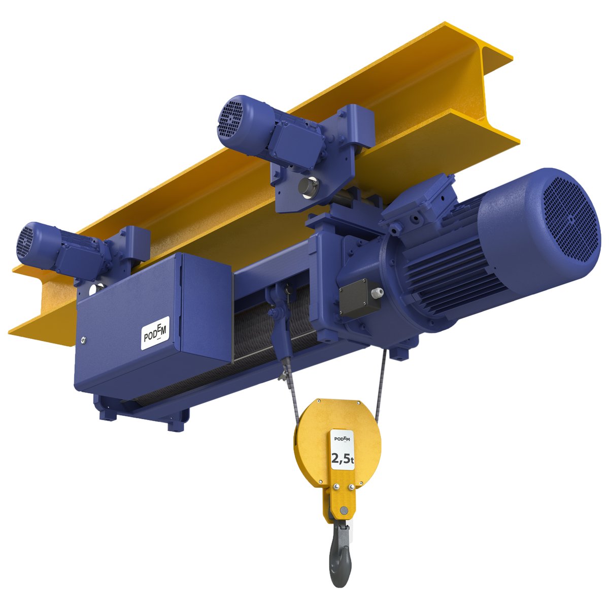 Таль электрическая канатная передвижная Podemcrane MT205 V8 2/1 S N 21 20, 1 т